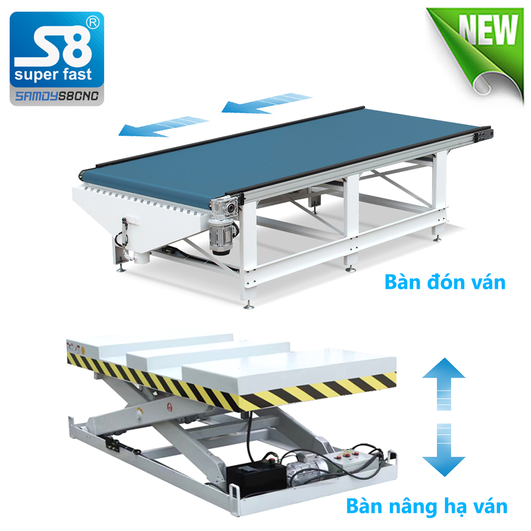 Bộ bàn nâng hạ tiếp ván và đón ván tự động Loại Hạng Nặng